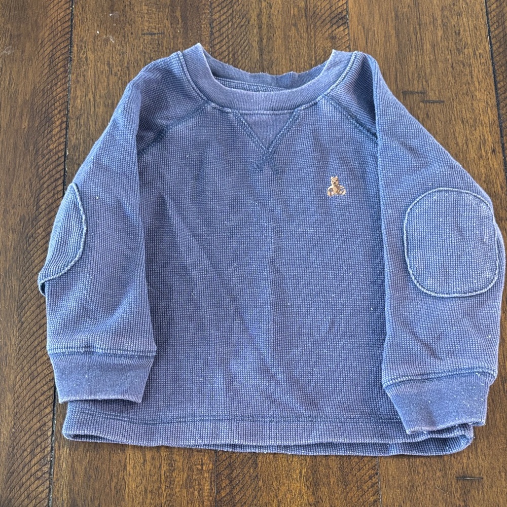GAP Navy Kids Long Sleeve Tee with Elbow Patches